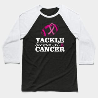 Tackle Breast Cancer Football Pink Ribbon Heart Love Baseball T-Shirt